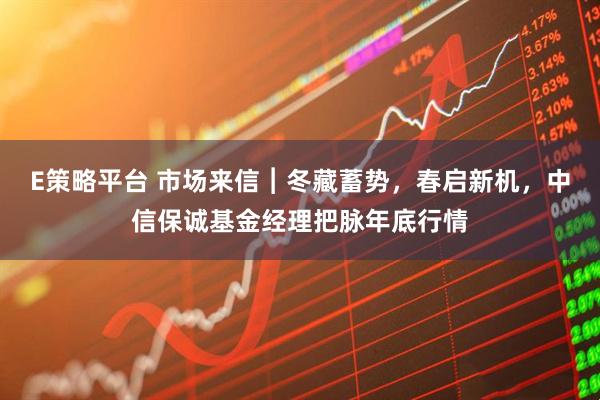 E策略平台 市场来信︱冬藏蓄势，春启新机，中信保诚基金经理把脉年底行情